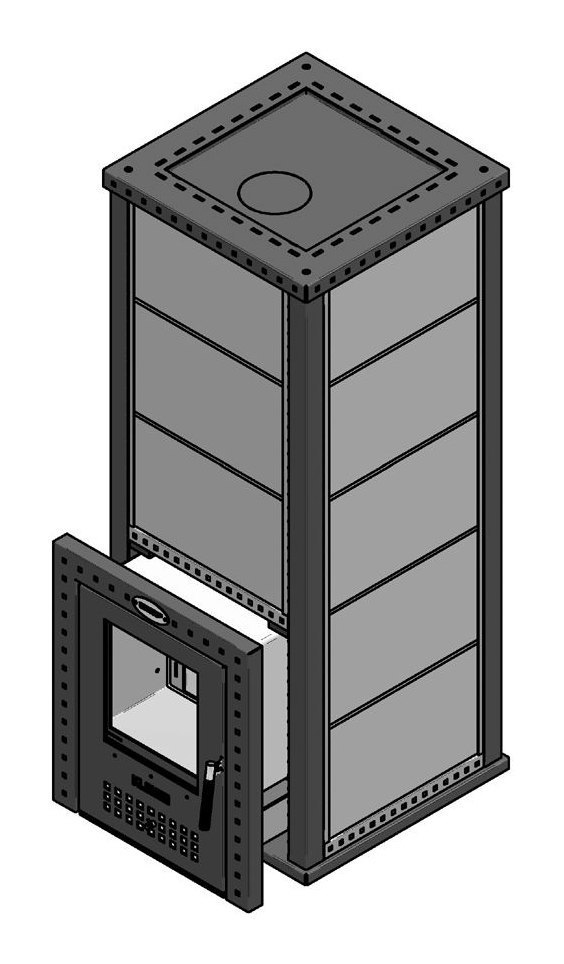 Дровяная печь для бани Klover KLV RT RV 35 S (серпентинит Италия) комплект