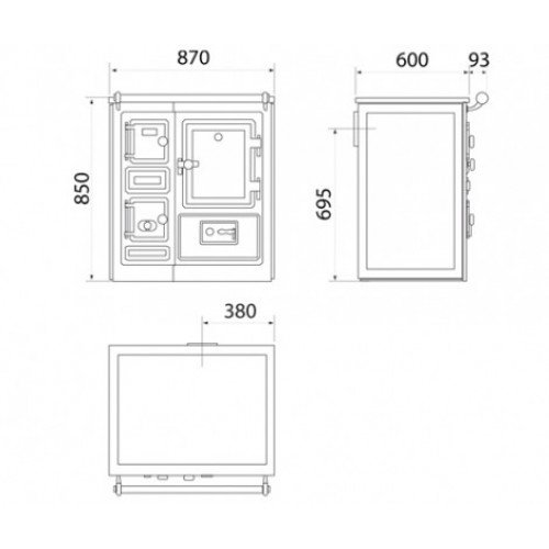 Чугунная печь отопительно-варочная Hergom Saja 7