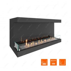 Биокамин фронтальный SteelHeat LONG 1200 (Стекло + Стемалит)