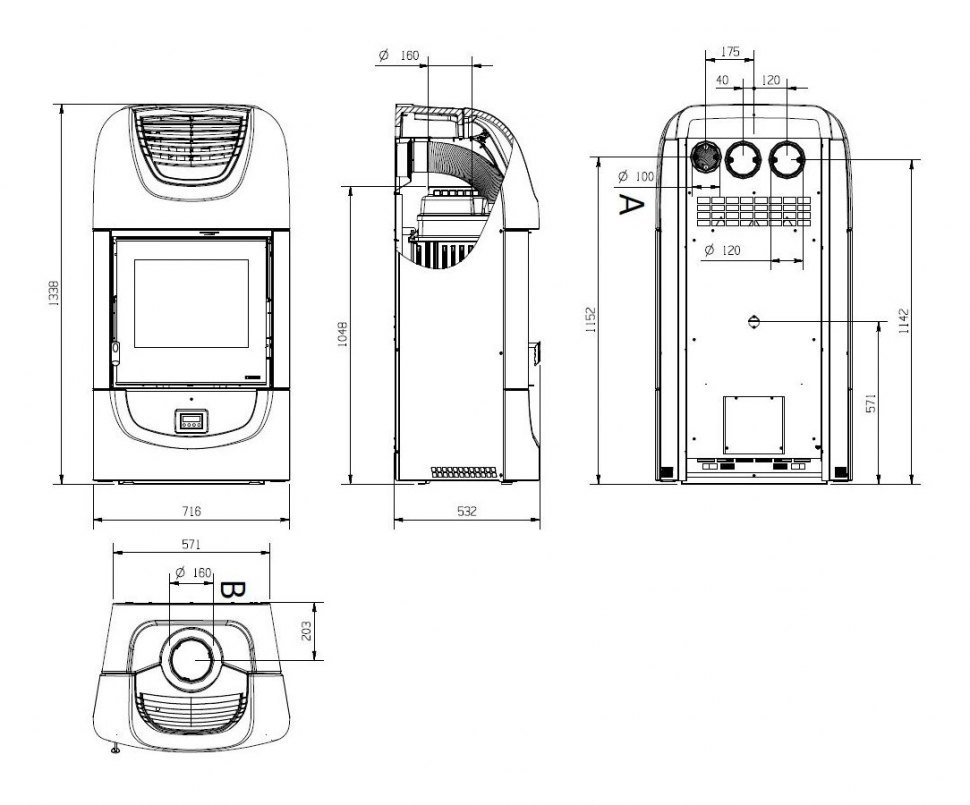 Чугунная печь камин La Nordica Wanda Bianco Infiniti