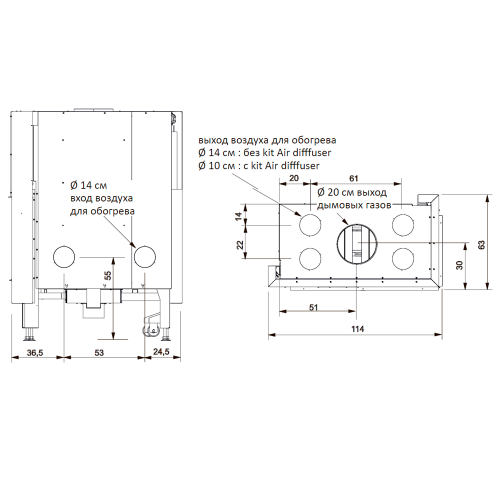 Каминная топка Edilkamin Windo2  95 dx
