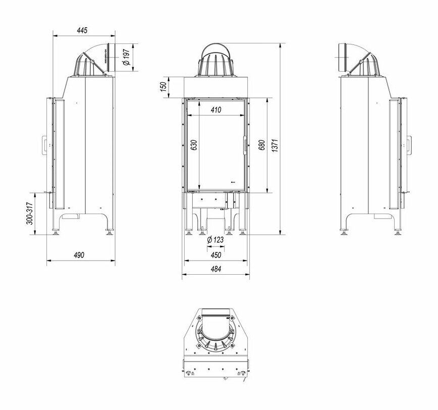 Каминная топка Kratki Nadia 9