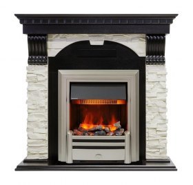 Каминокомплект Dublin - Вегне / Сланец белый с очагом Chesford
