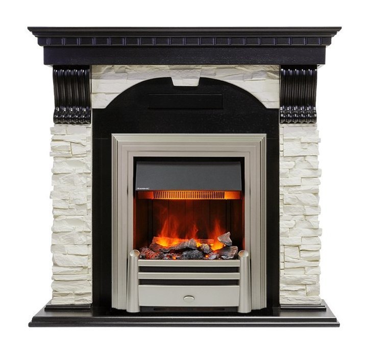 Каминокомплект Dublin - Вегне / Сланец белый с очагом Chesford