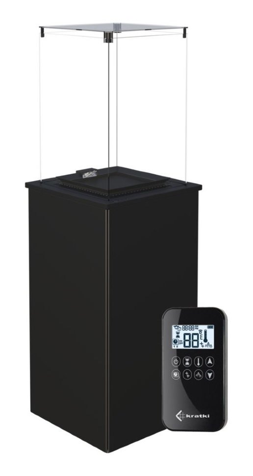 Газовый нагреватель Kratki PATIO mini, S (сталь) с пультом ДУ