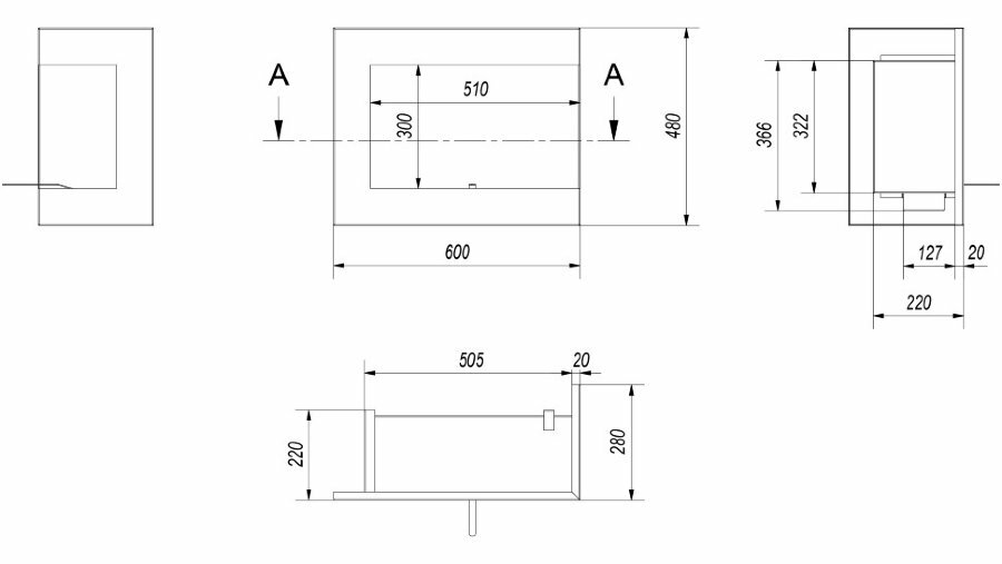 Биокамин Kratki DELTA P 600 TUV