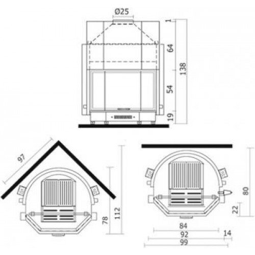 Каминная топка Edilkamin Acquatondo 29 prisma (Акватондо)