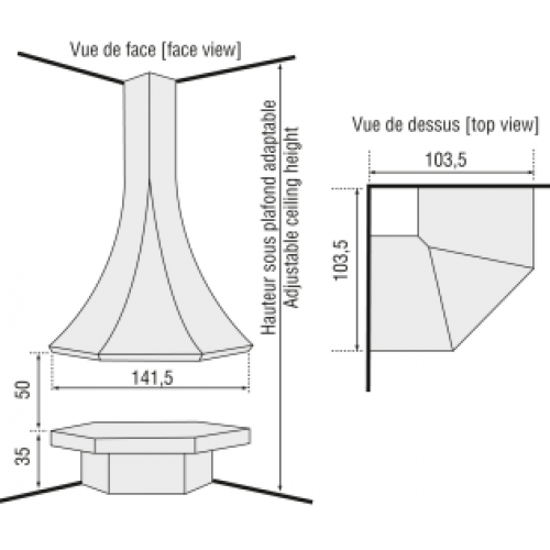 Камин JC Bordelet Julietta 985 D`angle (открытый угловой)