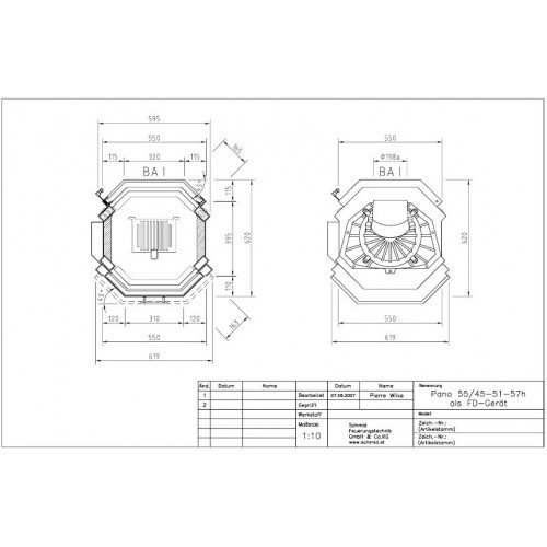 Каминная топка Schmid Pano FD 5557 h
