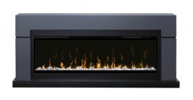 Каминокомплект Lindos (линейный) - Серый графит с очагом Ignite XLF50