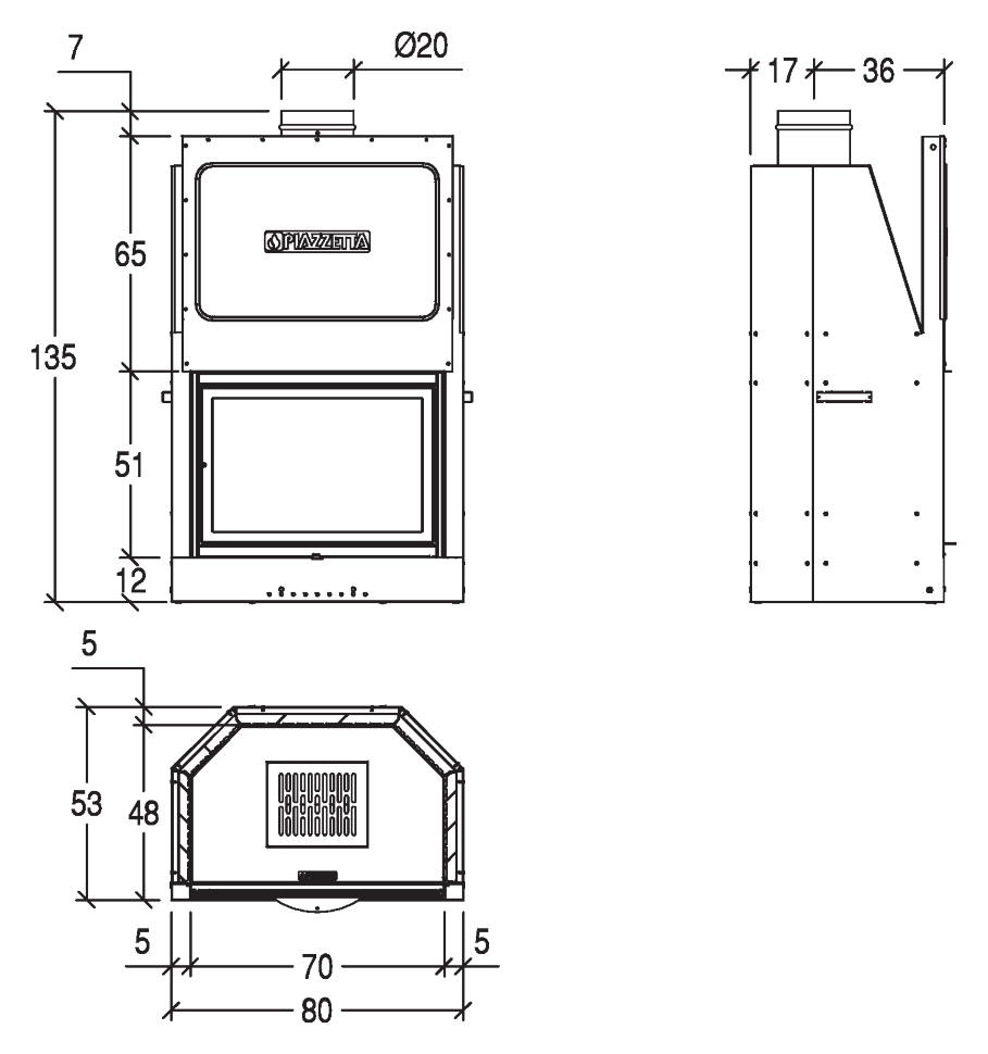 Каминная топка Piazzetta MA 260 SL