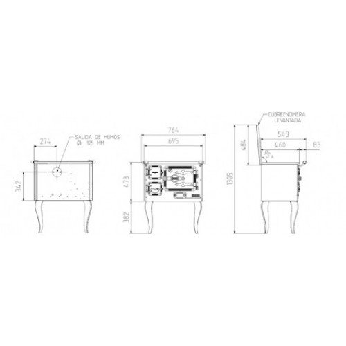 Чугунная печь отопительно-варочная Hergom TB-6H