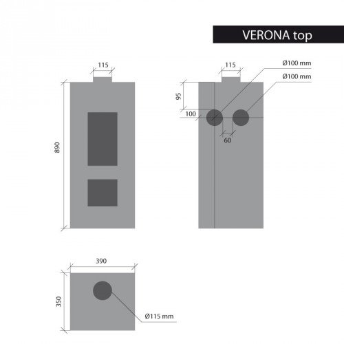 Печь-камин Thorma Verona Top (черная)