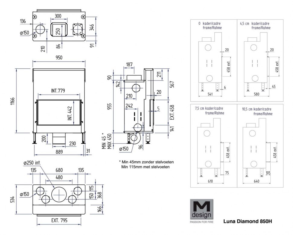Каминная топка Луна 850 H Даймонд / Luna 850 H Diamond
