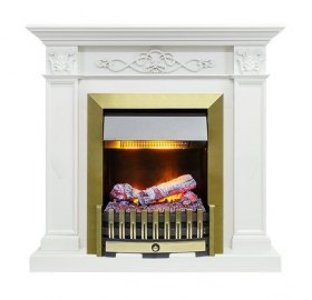 Каминокомплект Verona - Белый дуб с очагом Danville Antique Brass FB2