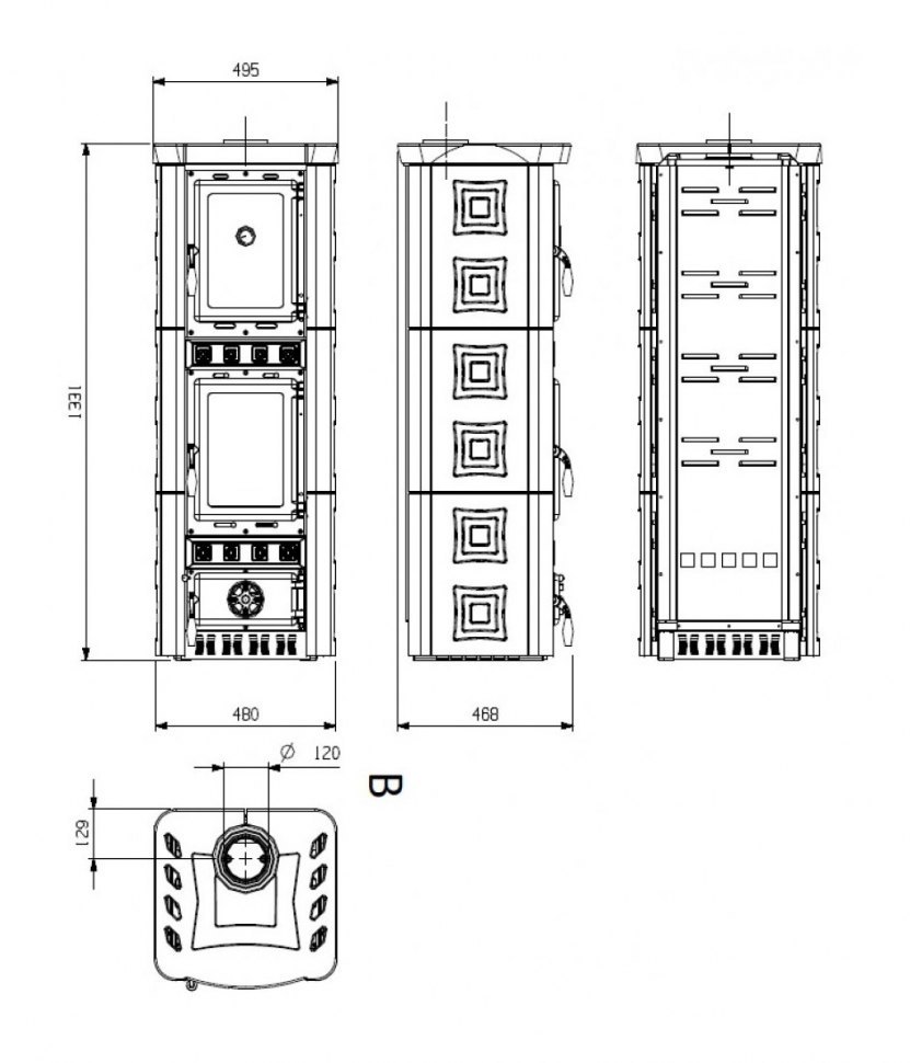 Печь-камин La Nordica Gaia forno (Нордика Гая с духовкой)