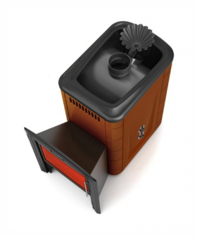 Дровяная печь для бани TMF Ангара 2012 Inox Витра ЗК ТО терракота