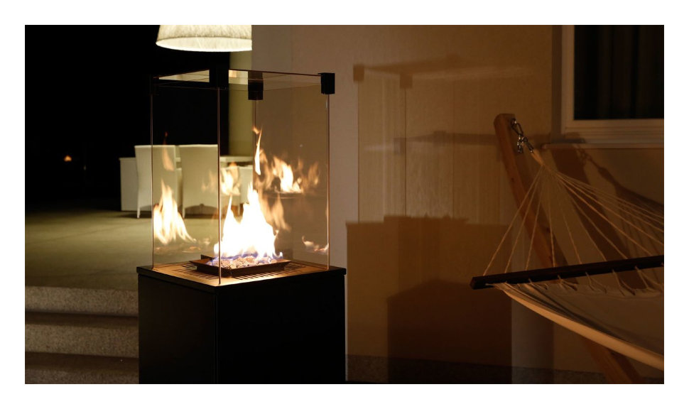 Газовый нагреватель Kratki PATIO mini, M/CZ (черное стекло)