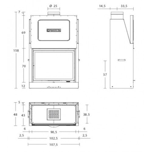 Каминная топка Piazzetta MA 262 SL