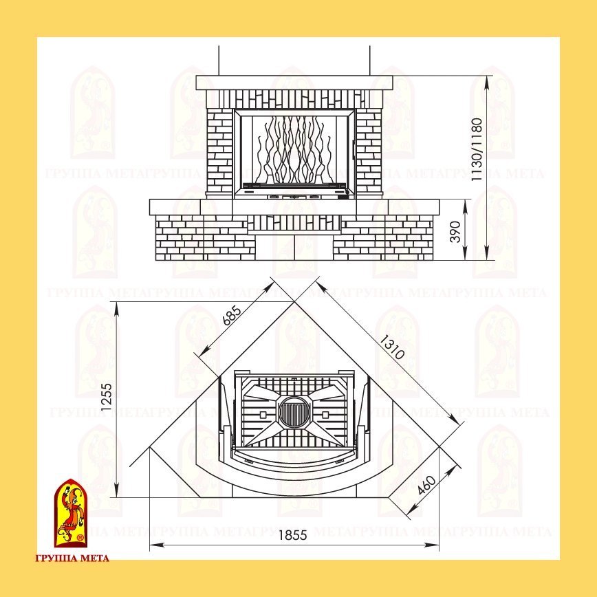 Каминная облицовка Мета АТЛАНТ 700/800