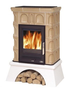 Кафельная печь-камин ABX Britania K (белый цоколь)