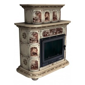 Каминная облицовка КимрПечь Прованс пристенная двухъярусная Звери