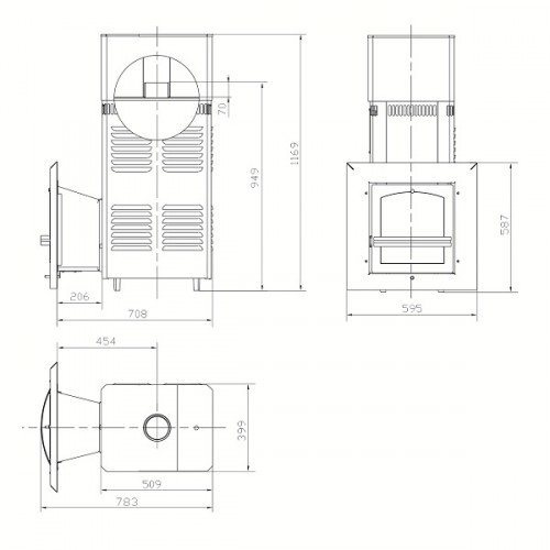 Дровяная печь для бани ВВД Сударушка М (Каменка сталь с баком)
