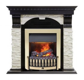 Каминокомплект Dublin - Вегне / Сланец белый с очагом Danville Brass FB2