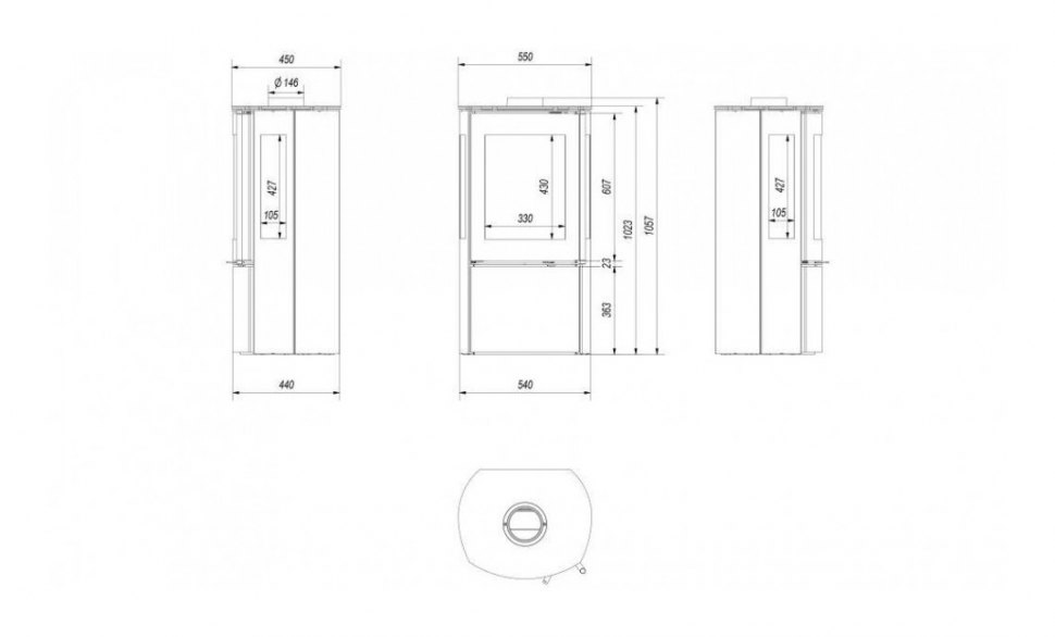 Печь-камин Kratki FALCON 9 View