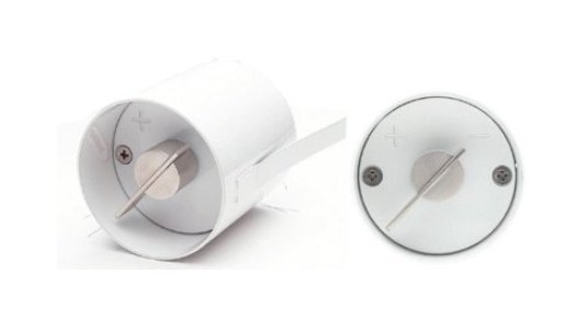 Ручка шибера круглая D65 мм углубленная D5 - Кожух и корпус черные, ручка нержавеющая сталь CB-tec