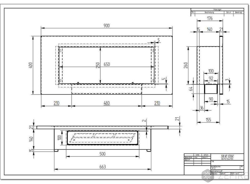 Биокамин ZeFire Elliot vertical 900