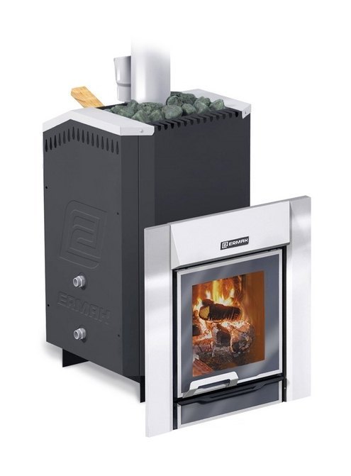 Дровяная печь для бани Ермак 36 Люкс (Нержавейка)