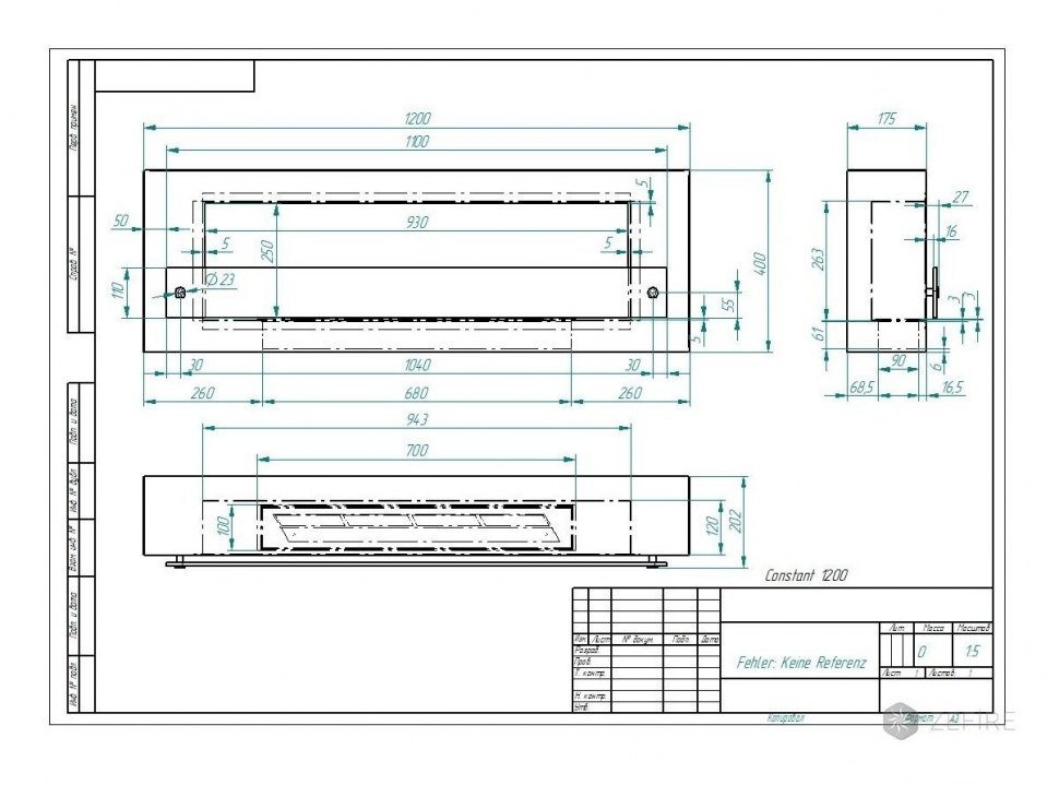 Биокамин ZeFire Constant 1200