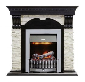 Каминокомплект Dublin - Вегне / Сланец белый с очагом Danville Chrome FB2