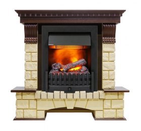 Каминокомплект Pierre Luxe - Темный дуб / Шампань (Высота 1050мм) с очагом Danville Black FB2