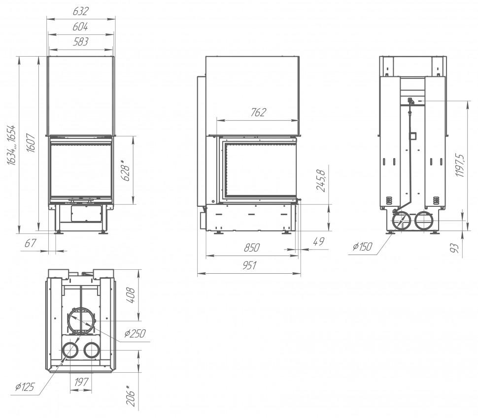 Каминная топка ЭкоКамин Дельта 700