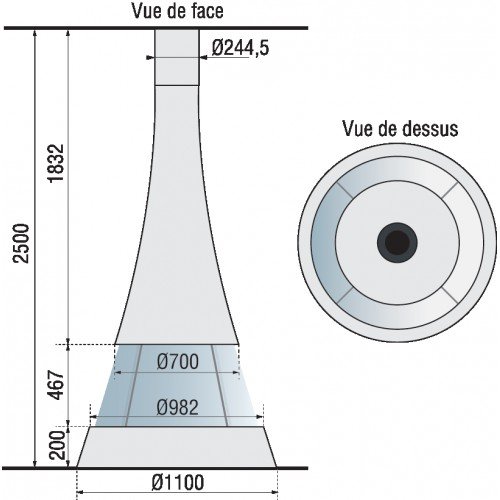 Камин JC Bordelet Linea 914 центральный со стеклом