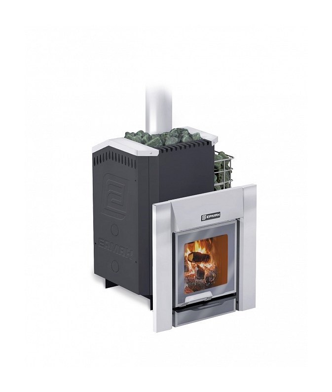 Дровяная печь для бани Ермак 12 Премиум (Сталь)