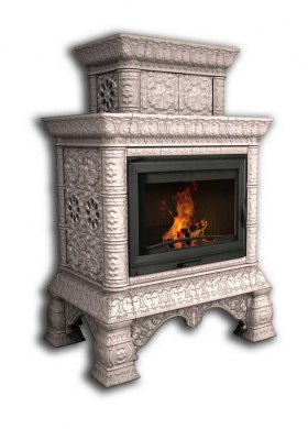 Каминная облицовка КимрПечь Кострома пристенная двухъярусная Белый