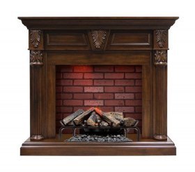 Каминокомплект Sheffield - Темный орех с очагом Silverton