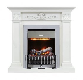 Каминокомплект Verona - Белый дуб с очагом Danville Chrome FB2