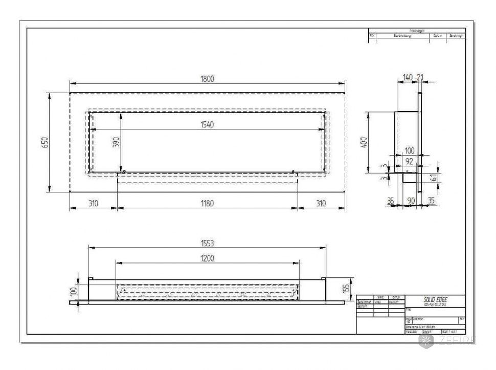 Биокамин ZeFire Elliot 1800 белый со стемалитом