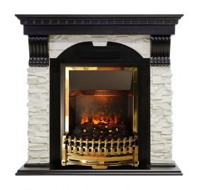 Каминокомплект Dublin - Вегне / Сланец белый с очагом Atherton