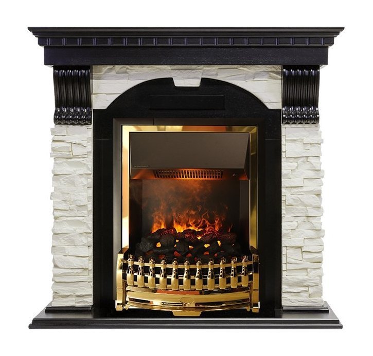 Каминокомплект Dublin - Вегне / Сланец белый с очагом Atherton