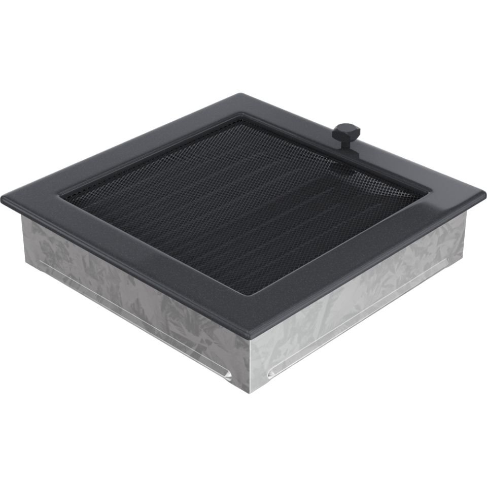 Решетка вентиляционная графит 22х22 с жалюзи