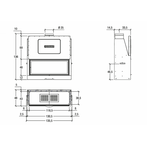 Каминная топка Piazzetta MA 264 SL