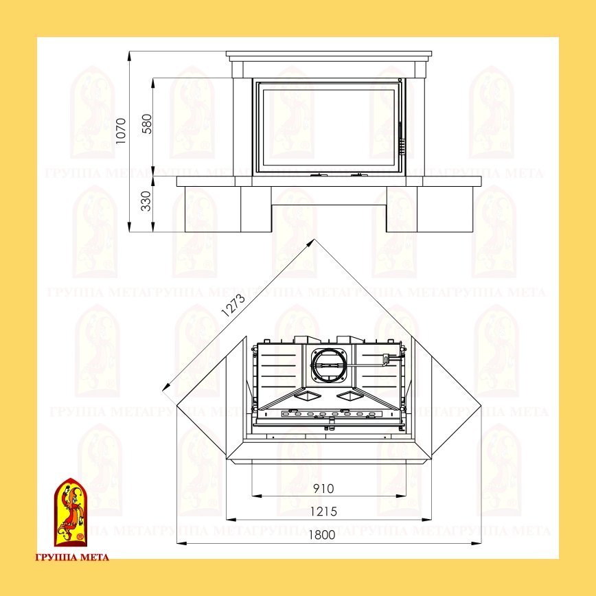 Каминная облицовка Мета АФИНА 600/700