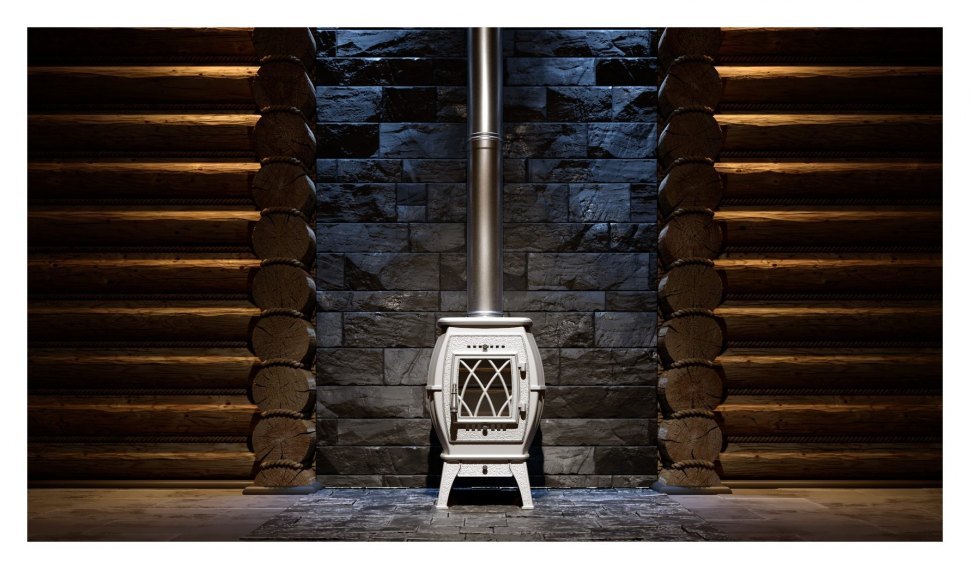 Чугунная дровяная печь камин Бахта