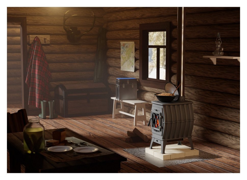 Чугунная дровяная печь камин Бахта