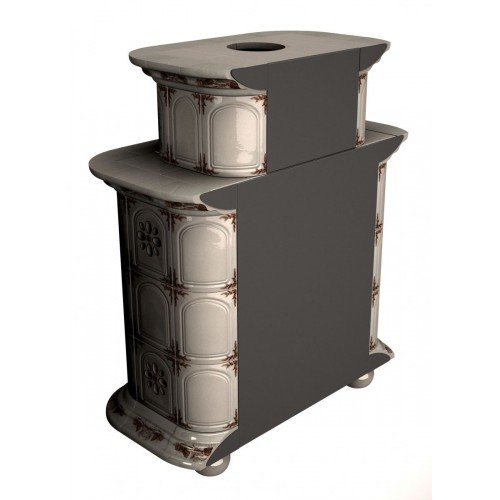 Каминная облицовка КимрПечь Прованс пристенная двухъярусная Зима в лесу